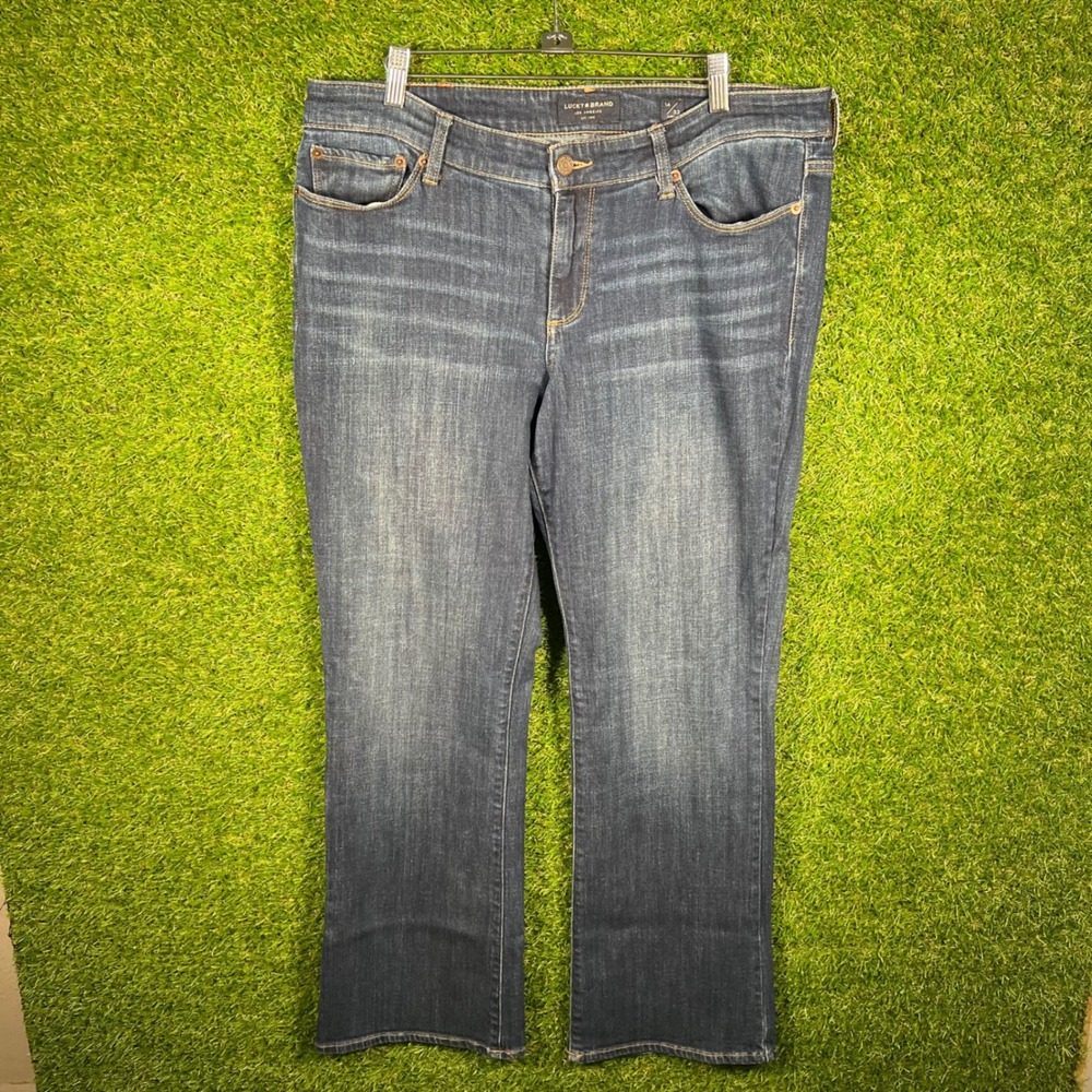 Lucky‎ Brand Los Angeles Ankle Jeans Blue Dark Wash Straight Leg Size 14/32
